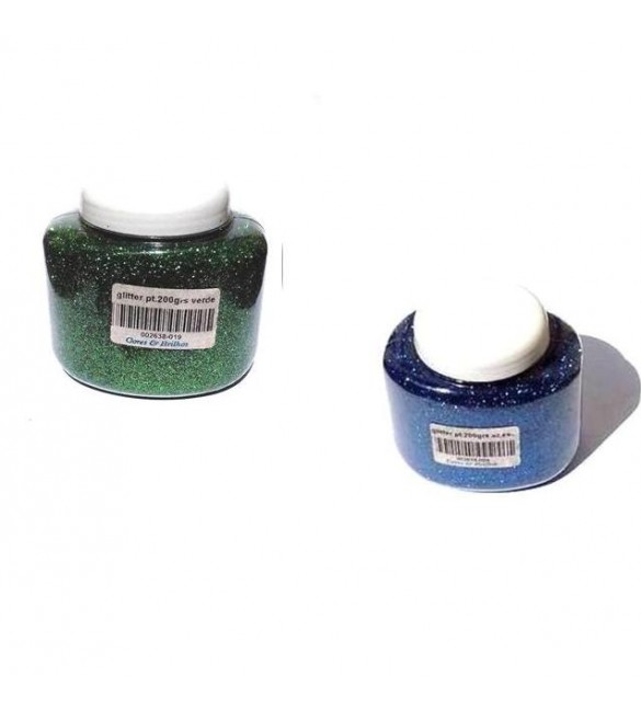 Glitter pote  azul 200 g - 01 unidade